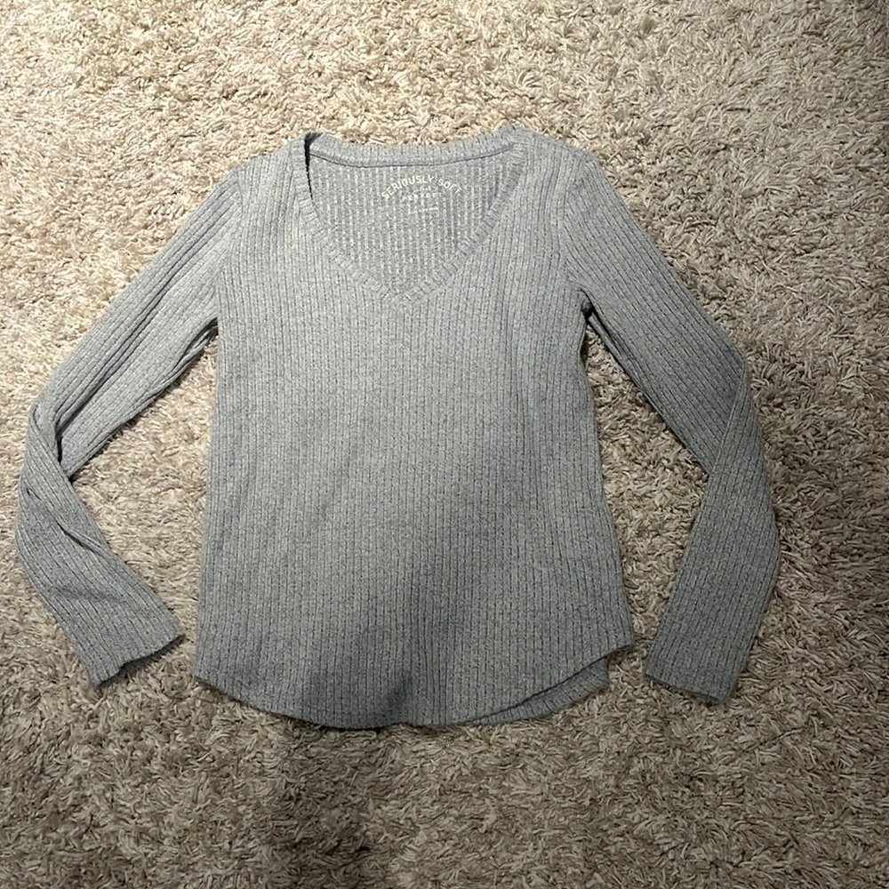 Grey V- neck